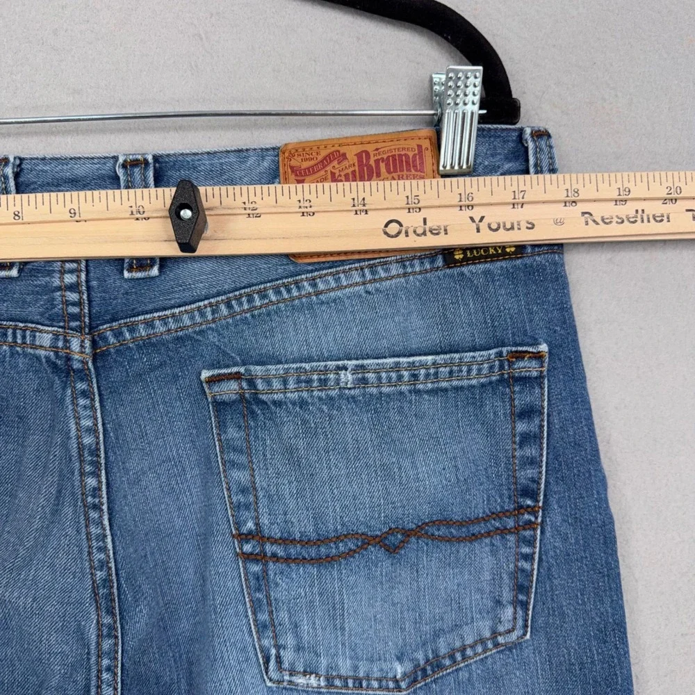 Lucky Brand Jeans Mens 34 Blue Woodsmen Vintage Straight Leg Denim Workwear